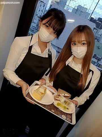 FC2-PPV-2450470 - バイト仲間のカフェ店員・黒髪のあの子と巨乳のあの子と3P